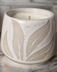 Minimalist ceramic plant pot with Hesperantha flower detail, elegant home decor, luxury handcrafted candle holder, stylish planter by Ralph's Orchard at brixbailey.com