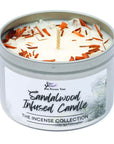 Sandalwood Crystal Infused Scented Candle - The Incense Collection