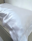 Cream and neutral Silk Pillowcase in hand painted 'Graceful' print, Standard size Oxford style Pillowcase