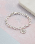 Sunflower Silver Charm Bracelet