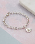 Daisy Silver Charm Bracelet