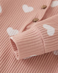Heart Print Romper & Bow Headdress Set for Baby Girls - Soft Polyester Spring/Autumn Outfit by Baby Lamby at brixbailey.com