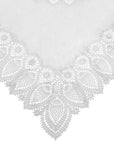 Luxury Tuscany bistro lace vinyl tablecloth, off white, elegant laser-cut crochet pattern, indoor outdoor square decorative tablecloth by Ella James at brixbailey.com