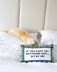 If You Can't Say Anything Nice...Sit By Me Needlepoint Cushion