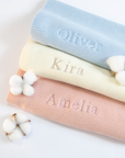 ORGANIC COTTON NEW BABY PERSONALISED BLANKET