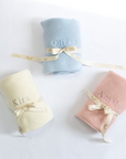 ORGANIC COTTON NEW BABY PERSONALISED BLANKET