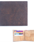 Two-tone Cork Wallet- Dark Brown