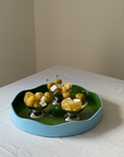 Allegra Round Wiggle Tray in Green and Blue