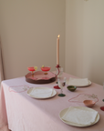 Allegra Round Wiggle Tray in Pink and Brown