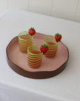 Allegra Round Wiggle Tray in Pink and Brown