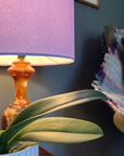 Lilac Cotton Lampshade | Extra Tall Cylinder Ceiling Light Shade | Bespoke Handmade UK