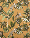Jungle monkey cotton cone lampshade, in mustard, extra tall lampshade