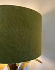 Olive Green Velvet & Zebra Cotton Double Sided Drum Lampshade | Handmade Ceiling Light Shade | Bespoke UK