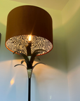 Burnt Orange Velvet & Zebra Cotton Double Sided Drum Lampshade | Handmade Ceiling Light Shade | Bespoke UK