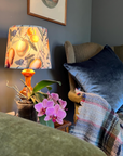 Summer Fruit Velvet Lampshade | French Drum Ceiling Light Shade | Bespoke Handmade Empire Lampshade
