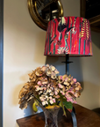Cerise Botanical Velvet Lampshade | French Drum Ceiling Light Shade | Bespoke Handmade Empire Lampshade