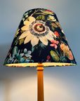 Midnight Floral Summer Garden Velvet Steep Empire Lampshade | Handmade Ceiling Light Shade | UK