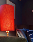 Rust Linen Lampshade | Extra Tall Cylinder Ceiling Light Shade | Bespoke Handmade UK