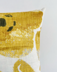 Ochre floral cotton cushion, scatter cushions