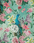 Peacock floral velvet throw cushion, in duck egg. Scatter cushion