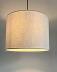 Off white linen drum lampshade/ ceiling shade with a white lining
