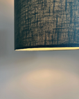 Teal linen drum lampshade/ ceiling shade with a white linin