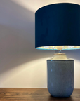 Teal Velvet & Navy Strawberry Thief Double Sided Drum Lampshade | Handmade Ceiling Light Shade | Bespoke UK