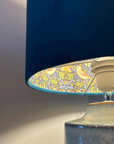 Teal Velvet & Navy Strawberry Thief Double Sided Drum Lampshade | Handmade Ceiling Light Shade | Bespoke UK