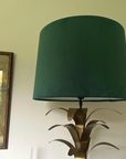 Bottle Green Velvet Lampshade | French Drum Ceiling Light Shade | Bespoke Handmade Empire Lampshade