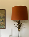 Burnt Orange Velvet Lampshade | French Drum Ceiling Light Shade | Bespoke Handmade Empire Lampshade