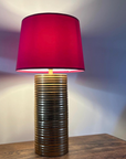 Cerise Pink Velvet Lampshade | French Drum Ceiling Light Shade | Bespoke Handmade Empire Lampshade