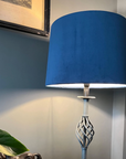 Navy Velvet Lampshade | French Drum Ceiling Light Shade | Bespoke Handmade Empire Lampshade