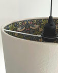 Cream Velvet & Navy Strawberry Thief Double Sided Drum Lampshade | Handmade Ceiling Light Shade | Bespoke UK