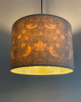 Cream Velvet & Navy Strawberry Thief Double Sided Drum Lampshade | Handmade Ceiling Light Shade | Bespoke UK