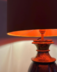 Burnt Orange Velvet & Burnt Orange Cotton Double Sided Drum Lampshade | Handmade Ceiling Light Shade | Bespoke UK