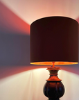 Burnt Orange Velvet & Burnt Orange Cotton Double Sided Drum Lampshade | Handmade Ceiling Light Shade | Bespoke UK
