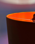 Burnt Orange Velvet & Burnt Orange Cotton Double Sided Drum Lampshade | Handmade Ceiling Light Shade | Bespoke UK