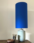 Royal Blue Cotton Lampshade | Extra Tall Cylinder Ceiling Light Shade | Bespoke Handmade UK