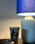 Royal Blue Cotton Lampshade | Extra Tall Cylinder Ceiling Light Shade | Bespoke Handmade UK