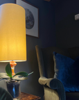 Lemon Cotton Lampshade | Extra Tall Cylinder Ceiling Light Shade | Bespoke Handmade UK