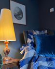 Lemon Yellow Cotton Lampshade | Extra Tall Cone Ceiling Light Shade | Bespoke Handmade UK