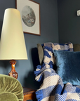Lemon Yellow Cotton Lampshade | Extra Tall Cone Ceiling Light Shade | Bespoke Handmade UK
