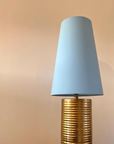 Light Blue Cotton Lampshade | Extra Tall Cone Light Shade | Bespoke Handmade UK