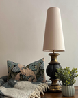 Cream Velvet Lampshade | Extra Tall Cone Light Shade | Bespoke Handmade UK