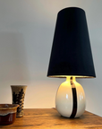 Black Velvet Lampshade | Extra Tall Cone Light Shade | Bespoke Handmade UK