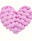Chunky Heart Shaped Knot Throw Pillow - 100% Cotton Sofa Cushion, Nordic Style Home Decor, Soft Office Cushion, Girls Gift by Baby Lamby at brixbailey.com