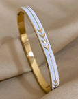 White Enamel Arrow Bracelet - Gold or Silver