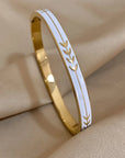 White Enamel Arrow Bracelet - Gold or Silver