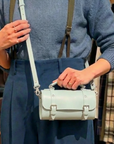 Handmade Leather Bowler Bag - Sea Green