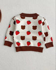 COZY Bear & Strawberry Cardigan